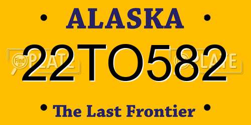22TO582 Alaska License Plate