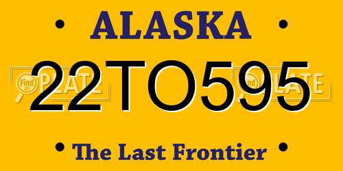 22TO595 Alaska License Plate