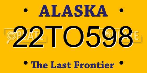 22TO598 Alaska License Plate
