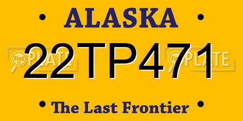 22TP471 Alaska License Plate