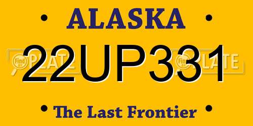 22UP331 Alaska License Plate