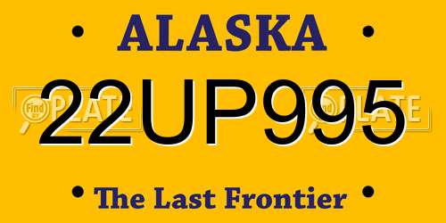 22UP995 Alaska License Plate