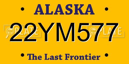 22YM577 Alaska License Plate