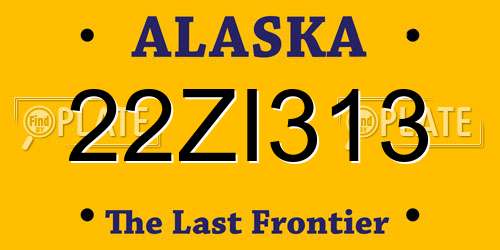22ZI313 Alaska License Plate