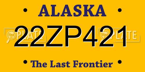 22ZP421 Alaska License Plate