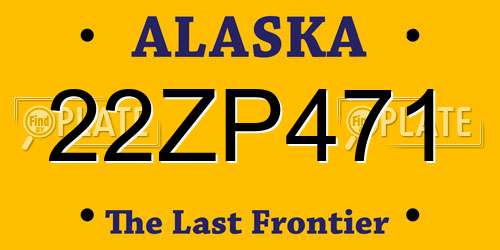 22ZP471 Alaska License Plate