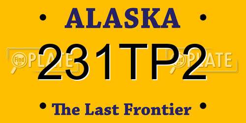 231TP2 Alaska License Plate