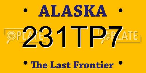 231TP7 Alaska License Plate