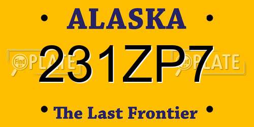 231ZP7 Alaska License Plate