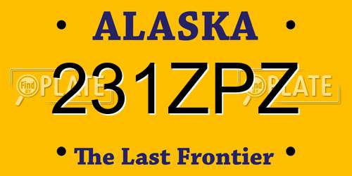 231ZPZ Alaska License Plate