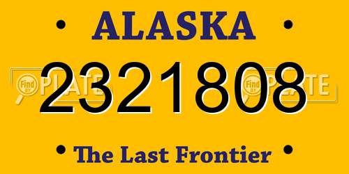 2321808 Alaska License Plate