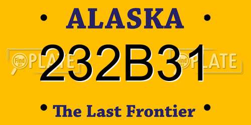 232B31 Alaska License Plate