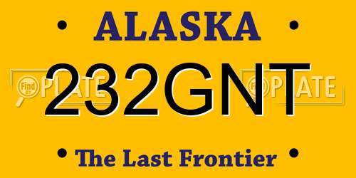 232GNT Alaska License Plate