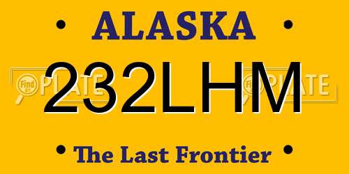 232LHM Alaska License Plate