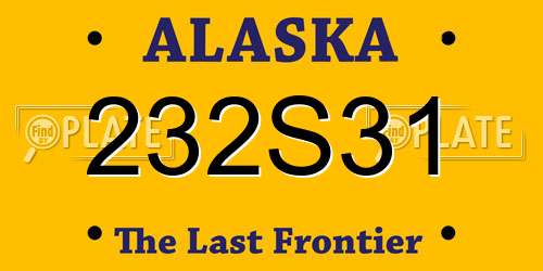 232S31 Alaska License Plate