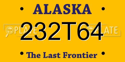 232T64 Alaska License Plate