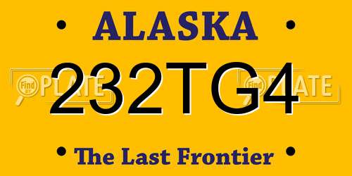 232TG4 Alaska License Plate