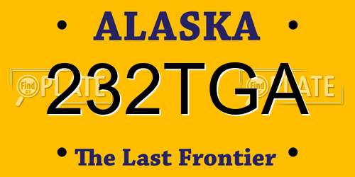 232TGA Alaska License Plate