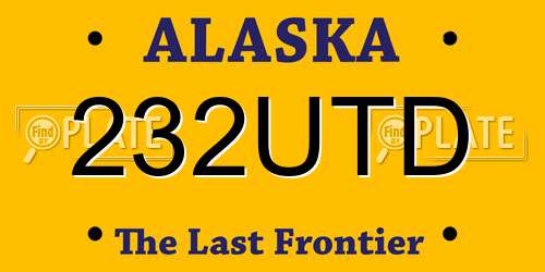 232UTD Alaska License Plate