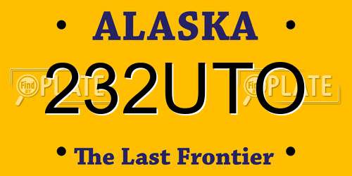 232UTO Alaska License Plate