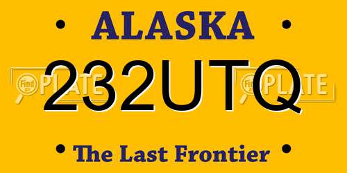 232UTQ Alaska License Plate