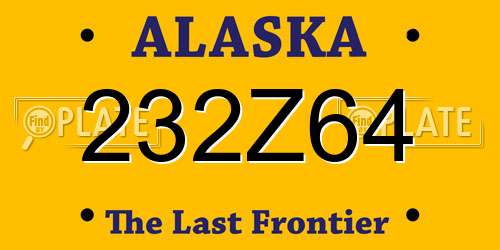 232Z64 Alaska License Plate