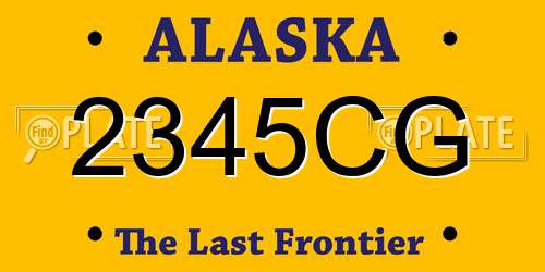 2345CG Alaska License Plate