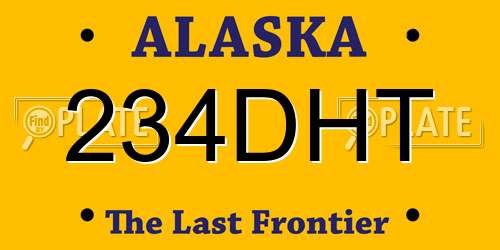 234DHT Alaska License Plate