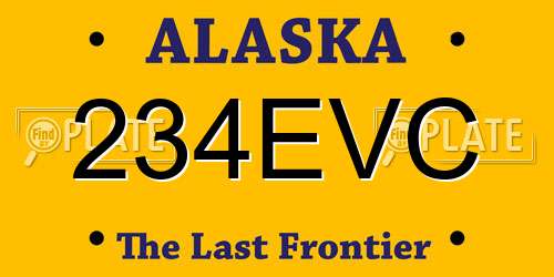 234EVC Alaska License Plate