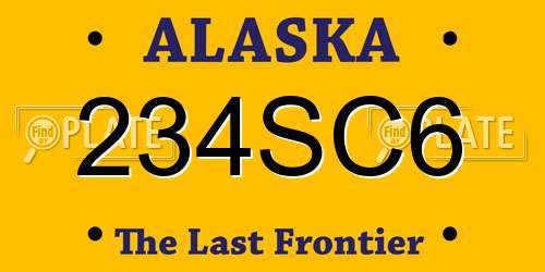 234SC6 Alaska License Plate