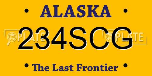 234SCG Alaska License Plate