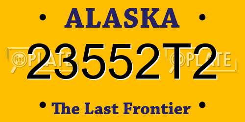 23552T2 Alaska License Plate