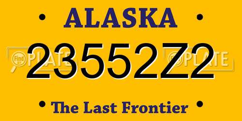 23552Z2 Alaska License Plate