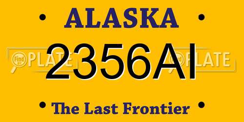 2356AI Alaska License Plate