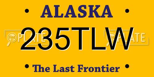 235TLW Alaska License Plate