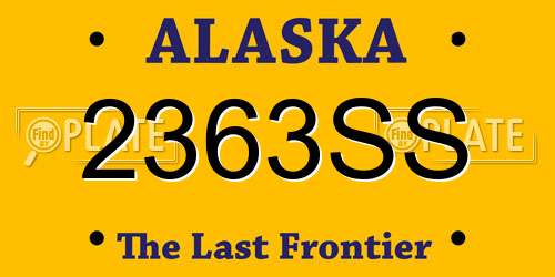 2363SS Alaska License Plate