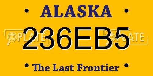 236EB5 Alaska License Plate