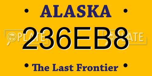 236EB8 Alaska License Plate