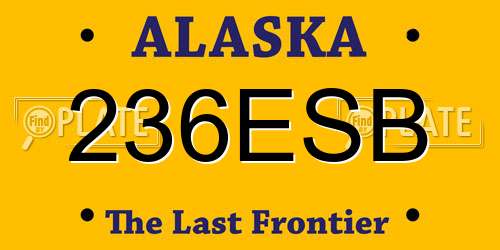 236ESB Alaska License Plate