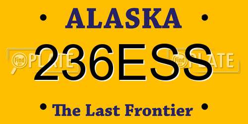 236ESS Alaska License Plate