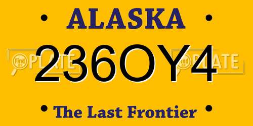 236OY4 Alaska License Plate