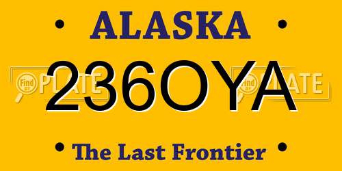 236OYA Alaska License Plate