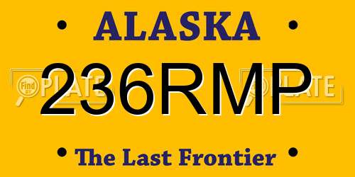 236RMP Alaska License Plate