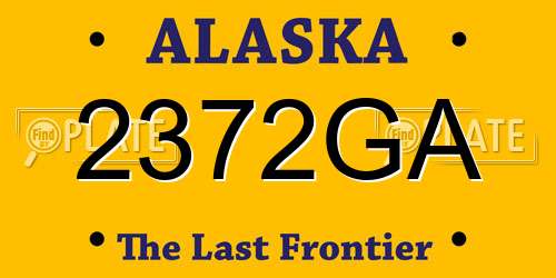 2372GA Alaska License Plate
