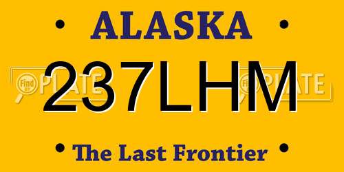 237LHM Alaska License Plate