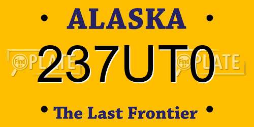 237UT0 Alaska License Plate