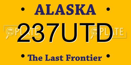 237UTD Alaska License Plate