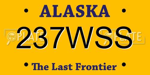 237WSS Alaska License Plate