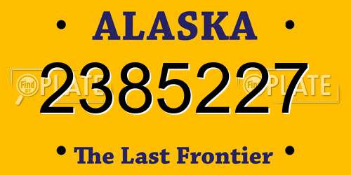 2385227 Alaska License Plate