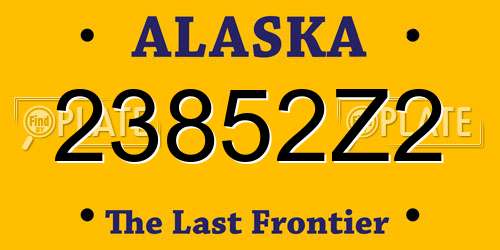 23852Z2 Alaska License Plate